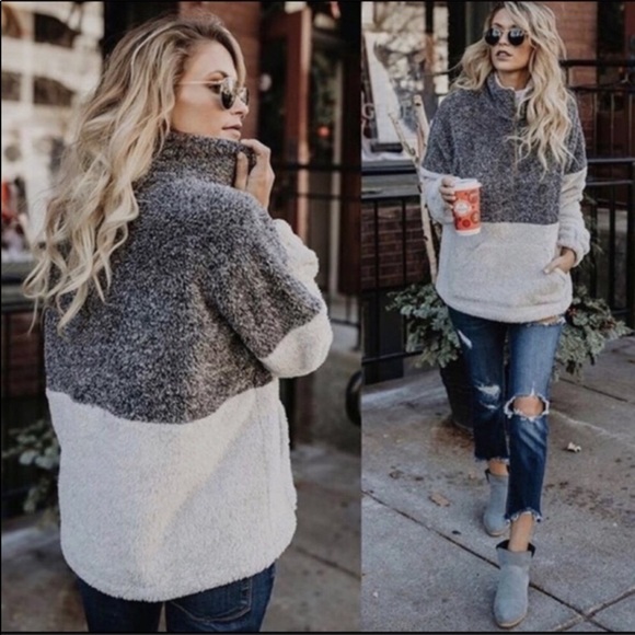 Sweaters - 🔥Drew Outdoorsy Two Tone Zipper Pullover, S-XXL